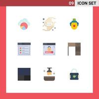 Set of 9 Modern UI Icons Symbols Signs for web design website shot web internet Editable Vector Design Elements