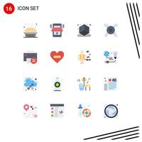 16 User Interface Flat Color Pack of modern Signs and Symbols of gadget computers marketplace fan shape Editable Pack of Creative Vector Design Elements