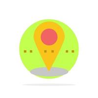 Location Pin Point Abstract Circle Background Flat color Icon vector