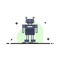 robot android artificial bot tecnología color plano icono vector