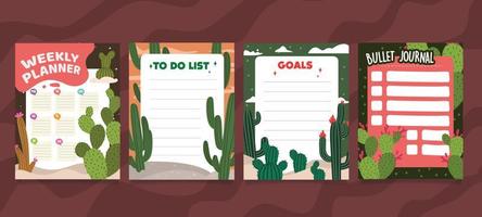 Cactus Themed Journal Template vector