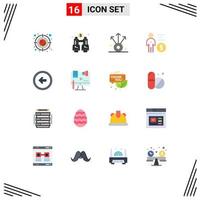 16 Thematic Vector Flat Colors and Editable Symbols of button person connection money management Editable Pack of Creative Vector Design Elements