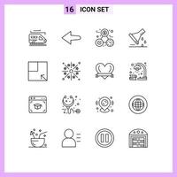 Pictogram Set of 16 Simple Outlines of celebration turn perfection layout sample flask Editable Vector Design Elements