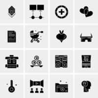 16 iconos universales de negocios vector ilustración de icono creativo para usar en proyectos relacionados con la web y dispositivos móviles