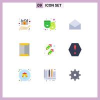 9 Thematic Vector Flat Colors and Editable Symbols of box open film rack open Editable Vector Design Elements