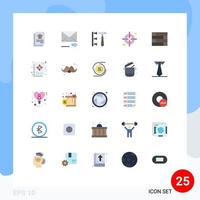 Editable Vector Line Pack of 25 Simple Flat Colors of chart protect erroneously lock pad goal Editable Vector Design Elements