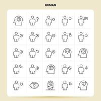 OutLine 25 Human Icon set Vector Line Style Design Black Icons Set Linear pictogram pack Web and Mobile Business ideas design Vector Illustration