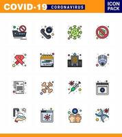 25 conjunto de iconos de emergencia de coronavirus diseño azul como el virus del sida seguridad de la corona bacterias coronavirus viral 2019nov elementos de diseño de vectores de enfermedades