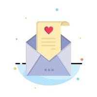 plantilla de icono de color plano abstracto de tarjeta de boda de propuesta de carta de amor de correo vector