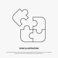 Business Game Logic Puzzle Square Line Icon Vector