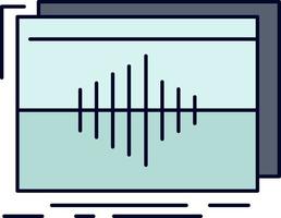 Audio frequency hertz sequence wave Flat Color Icon Vector