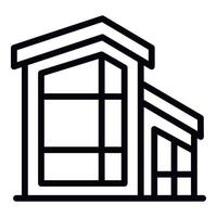 House with large windows icon, outline style vector