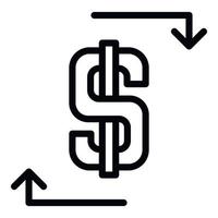Leasing dollar icon, outline style vector