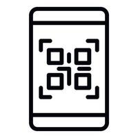 Phone scan qr price code icon, outline style vector
