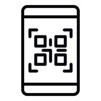 Phone scan qr price code icon, outline style vector