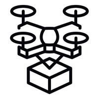 Drone delivery icon, outline style vector