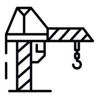 Work crane icon, outline style vector