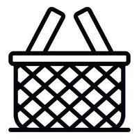 Empty wicker icon, outline style vector