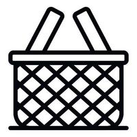 Empty wicker icon, outline style vector