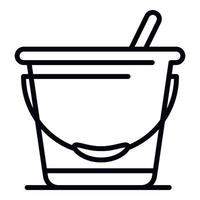 Metal bucket icon, outline style vector