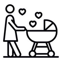 Mother baby in love icon, outline style vector