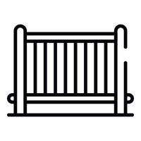 Baby crib icon, outline style vector