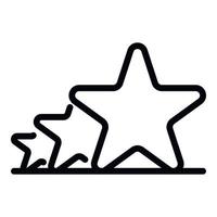 Three stars in a row icon, outline style vector