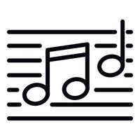 Musical notes icon, outline style vector