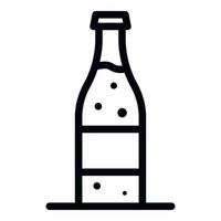 Glass bottle of lemonade icon, outline style vector