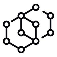 icono de compuesto molecular, estilo de contorno vector