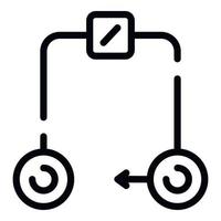 icono de circuito eléctrico, estilo de esquema vector