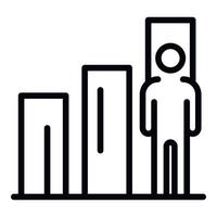 Career growth chart icon, outline style vector