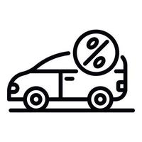 Car percent lease icon, outline style vector