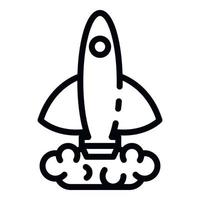 Rocket takeoff icon, outline style vector