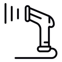 Data barcode scanner icon, outline style vector