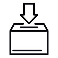 Donation box icon, outline style vector