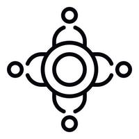 People at the round table icon, outline style vector