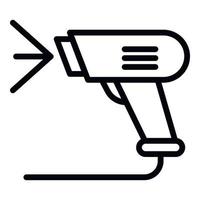 Optical barcode scanner icon, outline style vector