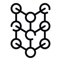 Molecular lattice icon, outline style vector