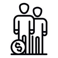 People group money budget icon, outline style vector