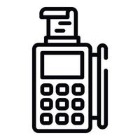 Pos machine icon, outline style vector