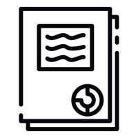 Finance folder icon, outline style vector