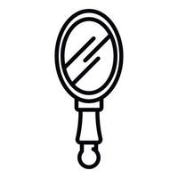 Hand mirror icon, outline style vector