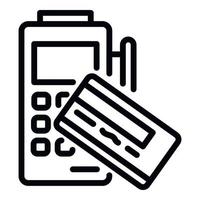 Payment machine icon, outline style vector