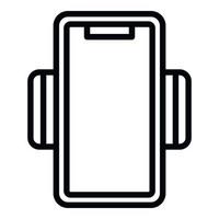 Plastic phone holder icon, outline style vector