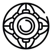 Gear wheel icon, outline style vector