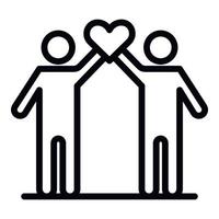 Heart donars icon, outline style vector