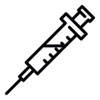 Drug syringe icon, outline style vector