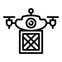 Modern drone delivery icon, outline style vector