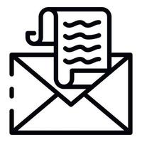 Tax email icon, outline style vector